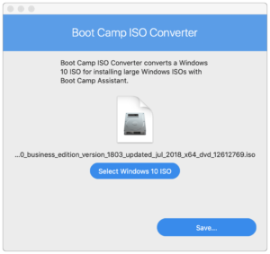 create iso image for boot camp for mac