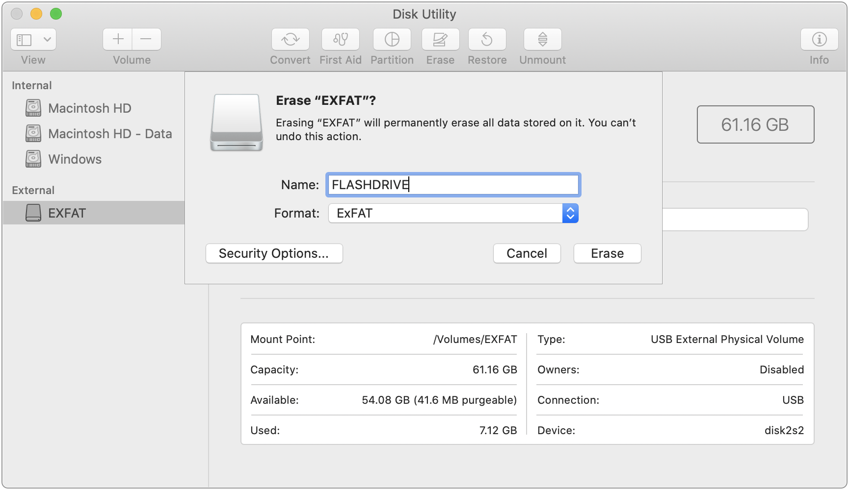 exfat mac disk image mount windows 10